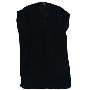 Vince Black V-Neck Silk Dress with Pockets